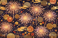 花火柄,和柄,和,和風,花火,打上げ,打ち上げ,夏祭り,祭り,夜,花火大会,夏,風物詩,季語,模様,もよう,柄,がら,サマー,summer,fireworks,japan,AI生成素材