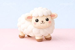 ひつじ,ヒツジ,クレイ,粘土,未年,羊,シープ,未,未年,干支,可愛い,かわいい,カワイイ,もこもこ,モコモコ,sheep,cute,japan,clay,AI生成素材