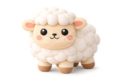 ひつじ,ヒツジ,クレイ,粘土,未年,羊,シープ,未,未年,干支,可愛い,かわいい,カワイイ,もこもこ,モコモコ,sheep,cute,japan,clay,AI生成素材