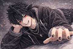 黒羊のイケメン,黒羊,ひつじ,ヒツジ,羊,シープ,擬人化,イケメン,男子,男の子,美男子,人物,カッコイイ,かっこいい,クール,やんちゃ,ストリート系,未,未年,干支,もこもこ,モコモコ,イラスト,キャラクター,illustration,sheep,character,japan,clay,AI生成素材