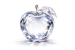 クリスタルのリンゴ,リンゴ,りんご,アップル,クリスタルのフルーツ,クリスタル,ガラス,宝石,ジュエル,プリズム,リッチ,高級,高価,キラキラ,セレブ,面白い,おもしろ,rich,glass,jewel,crystal,apple,AI生成素材