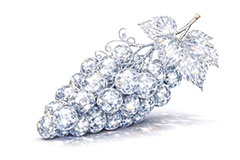 クリスタルのブドウ,ブドウ,ぶどう,葡萄,グレープ,クリスタルのフルーツ,クリスタル,ガラス,宝石,ジュエル,プリズム,リッチ,高級,高価,キラキラ,セレブ,面白い,おもしろ,rich,glass,jewel,crystal,grape,AI生成素材