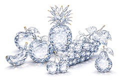 クリスタルのフルーツ,リンゴ,りんご,アップル,メロン,バナナ,さくらんぼ,チェリー,サクランボ,ぶどう,ブドウ,葡萄,グレープ,パイナップル,パイン,ラフランス,洋なし,洋ナシ,洋梨,クリスタル,ガラス,宝石,ジュエル,プリズム,リッチ,高級,高価,キラキラ,セレブ,面白い,おもしろ,rich,glass,jewel,crystal,apple,banana,pineapple,grape,cherry,AI生成素材