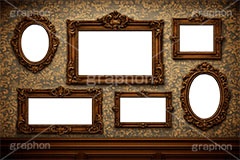 絵画の額縁,額縁,額,額ブチ,絵画,西洋,洋館,高貴,フレーム,frame,AI生成素材