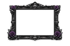 ゴスロリな額縁,ゴスロリ,ゴシック,パンク,額縁,額,額ブチ,絵画,西洋,洋館,高貴,フレーム,frame,AI生成素材