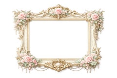 プリンセスの額縁,プリンセス,ロココ調,姫系,ロリータ,額縁,額,額ブチ,絵画,西洋,洋館,高貴,フレーム,frame,AI生成素材