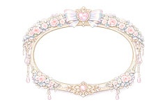 プリンセスの額縁,プリンセス,ロココ調,姫系,ロリータ,額縁,額,額ブチ,絵画,西洋,洋館,高貴,フレーム,frame,AI生成素材