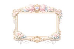 プリンセスの額縁,プリンセス,ロココ調,姫系,ロリータ,額縁,額,額ブチ,絵画,西洋,洋館,高貴,フレーム,frame,AI生成素材