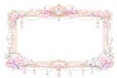 プリンセスの額縁,プリンセス,ロココ調,姫系,ロリータ,額縁,額,額ブチ,絵画,西洋,洋館,高貴,フレーム,frame,AI生成素材