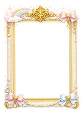 メルヘンな額縁,メルヘン,ゆめかわいい,リボン,虹,レインボー,額縁,額,額ブチ,絵画,西洋,洋館,高貴,かわいい,カワイイ,可愛い,フレーム,frame,ribbon,rainbow,cute,AI生成素材