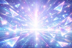 デジタル世界,電脳世界,三角模様,三角柄,トライアングル,マトリックス,コード,データ,サイバー,パソコン,入力,基盤,デジタル,イメージ,クール,かっこいい,欠片,破片,ガラス,オーロラ,プリズム,aurora,prism,cool,cyber,data,matrix,digital,IT,image,triangle,PC,AI生成素材