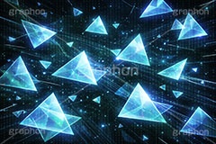三角柄,三角模様,トライアングル,デジタル世界,電脳世界,マトリックス,コード,データ,サイバー,パソコン,入力,基盤,デジタル,イメージ,クール,かっこいい,欠片,破片,ガラス,cool,cyber,data,matrix,digital,IT,image,triangle,PC,AI生成素材