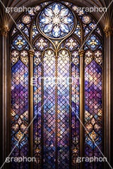 ステンドグラス,ガラス,色ガラス,ファンタジー,ゲーム,神殿,鉛,ハンダ,西洋,教会,聖堂,glass,church,game,AI生成素材