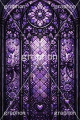 ゴスロリなステンドグラス,ステンドグラス,ガラス,色ガラス,ファンタジー,ゲーム,神殿,鉛,ハンダ,ゴスロリ,ゴシック,ロック,パンク,ハート,ローズ,薔薇,バラ,ホラー,西洋,教会,聖堂,glass,church,game,rock,punk,gothic,horror,heart,rose,AI生成素材