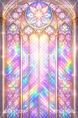 ステンドグラス,ガラス,色ガラス,ファンタジー,ゲーム,神殿,鉛,ハンダ,プリズム,オーロラ,西洋,教会,聖堂,glass,church,game,prism,aurora,AI生成素材