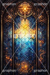 スチームパンクなステンドグラス,ステンドグラス,ガラス,色ガラス,ファンタジー,ゲーム,神殿,鉛,ハンダ,スチームパンク,歯車,かっこいい,カッコイイ,クール,西洋,教会,聖堂,glass,church,game,cool,punk,AI生成素材