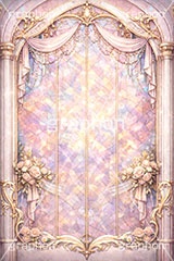 ロココ調のステンドグラス,ステンドグラス,ガラス,色ガラス,ファンタジー,ゲーム,神殿,鉛,ロココ調,ロリータ,プリンセス,おとぎ話,童話,パステル,かわいい,カワイイ,可愛い,パステル,ハンダ,西洋,教会,聖堂,glass,church,game,pastel,princess,pastel,AI生成素材