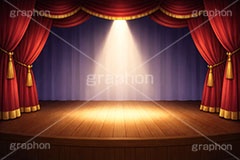 舞台幕,ステージ幕,舞台,ステージ,幕,カーテン,緞帳,暗幕,表彰,ライブ,ライヴ,ランキング,体育館,床,シアター,ホール,枠,背景,フレーム,照明,ライト,スポットライト,主役,イラスト,illustration,light,frame,hall,theater,live,curtain,stage