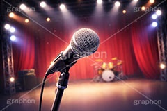 ライブステージ,マイク,マイクスタンド,ステージ,推し,推し活,舞台,ライブ,ライヴ,コンサート,アイドル,シアター,ホール,背景,照明,音楽,主役,ミュージック,ライト,スポットライト,イラスト,illustration,light,hall,theater,live,stage,music,mic,concert,AI生成素材