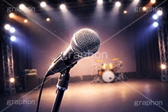 ライブステージ,マイク,マイクスタンド,ステージ,推し,推し活,舞台,ライブ,ライヴ,コンサート,アイドル,シアター,ホール,背景,照明,音楽,主役,ミュージック,ライト,スポットライト,イラスト,illustration,light,hall,theater,live,stage,music,mic,concert,AI生成素材
