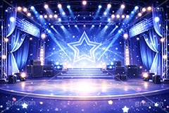 アイドルステージ,ライブステージ,アイドル,ステージ,推し,推し活,舞台,ライブ,ライヴ,コンサート,シアター,ホール,サイリウム,ペンライト,メンバーカラー,背景,照明,音楽,主役,ミュージック,ライト,スポットライト,イラスト,かわいい,カワイイ,可愛い,星,スター,star,illustration,light,hall,theater,live,stage,music,idol,cute,AI生成素材