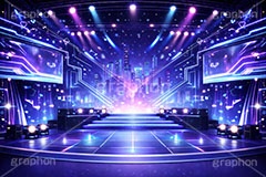 アイドルステージ,ライブステージ,アイドル,ステージ,推し,推し活,舞台,ライブ,ライヴ,コンサート,シアター,ホール,サイリウム,ペンライト,メンバーカラー,背景,照明,音楽,主役,ミュージック,ライト,スポットライト,イラスト,クール,かっこいい,カッコイイ,サイバー,近未来,cool,illustration,light,hall,theater,live,stage,music,idol,cute,AI生成素材