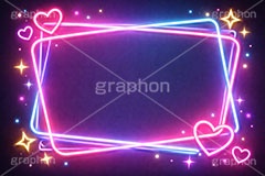 ネオンフレーム,ネオン,ネオン管,光,ライト,星,スター,ハート,ポップ,キラキラ,電飾,照明,発光,フレーム,icon,mark,neon,heart,star,frame,AI生成素材