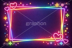 ネオンフレーム,ネオン,ネオン管,光,ライト,星,スター,ハート,ポップ,キラキラ,電飾,照明,発光,フレーム,icon,mark,neon,heart,star,frame,AI生成素材