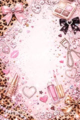 平成ギャル・フレーム,平成ギャル背景,平成ギャル,平成リバイバル,ラメ,メイク,メイク道具,リップ,口紅,アクセ,アクセサリー,ヒョウ柄,アニマル柄,豹柄,ギャル,カワイイ,可愛い,かわいい,ハート,ジュエル,お洒落,おしゃれ,オシャレ,ファッション,リボン,懐かしい,ribbon,fashion,jewel,heart,makeup,gal,texture,AI生成素材