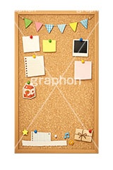 コルクボード,写真,飾り,ボラロイド,ガーランド,木目,背景,ボード,板,ウッド,木,画鋲,ピン,テクスチャ,コルク,テクスチャー,木系,texture,cork,board,AI生成素材