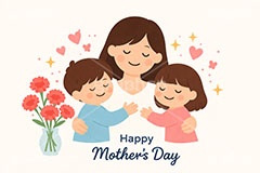 母の日イラスト,感謝,カーネーション,ありがとう,お礼,贈り物,母,お母さん,母の日,ママ,親,親子,照れ,笑顔,こども,子供,キッズ,息子,娘,男の子,女の子,キッズ,ボーイ,ガール,家族,文化,風習,行事,人物,男女,イベント,キャラクター,イラスト,プレゼント,ハート,heart,character,japan,kids,boy,girl,present,mother's day,event,illustration,AI生成素材