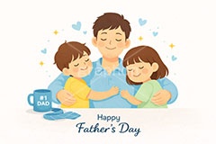 父の日イラスト,感謝,ありがとう,お礼,贈り物,父,お父さん,パパ,父の日,親,親子,照れ,笑顔,こども,子供,キッズ,息子,男の子,キッズ,ボーイ,家族,文化,風習,行事,人物,イベント,キャラクター,イラスト,プレゼント,character,japan,kids,boy,present,father's day,event,illustration,AI生成素材