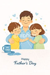 父の日イラスト,感謝,ありがとう,お礼,贈り物,父,お父さん,パパ,父の日,親,親子,照れ,笑顔,こども,子供,キッズ,息子,男の子,キッズ,ボーイ,家族,文化,風習,行事,人物,イベント,キャラクター,イラスト,プレゼント,character,japan,kids,boy,present,father's day,event,illustration,AI生成素材