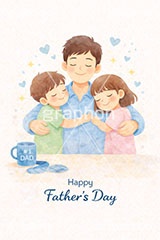 父の日イラスト,お父さん,こども,感謝,ありがとう,お礼,贈り物,父,パパ,父の日,親,親子,照れ,笑顔,子供,キッズ,息子,男の子,キッズ,ボーイ,家族,文化,風習,行事,人物,イベント,キャラクター,イラスト,プレゼント,character,japan,kids,boy,present,father's day,event,illustration,AI生成素材