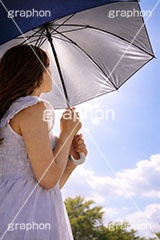 紫外線,猛暑,日焼け,日傘,傘,日焼け止め,日焼け対策,日差し,UV,日光,太陽,対策,人物,女性,モデル,夏,暑い,残暑,サマー,summer,umbrella,AI生成素材
