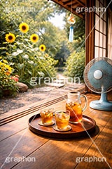 【AI生成】縁側で麦茶