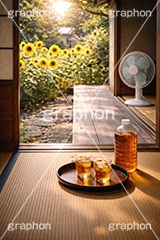 【AI生成】縁側で麦茶