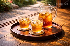 【AI生成】縁側で麦茶