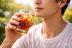 【AI生成】暑い日は麦茶