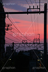 夕焼け線路,夕焼け,線路,線路沿い,鉄道,電車/鉄道,夕方,train