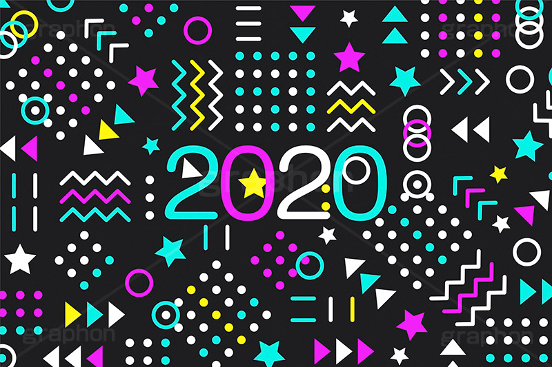 2020年号デザイン,ポップ柄,ポップ背景,西暦,年号,年賀状,お正月,正月,記事,ニュース,ポップ,デザイン,イメージ,イベント,行事,風習,メッセージ,かわいい,カワイイ,可愛い,POP,news,design,event,message,text,2020