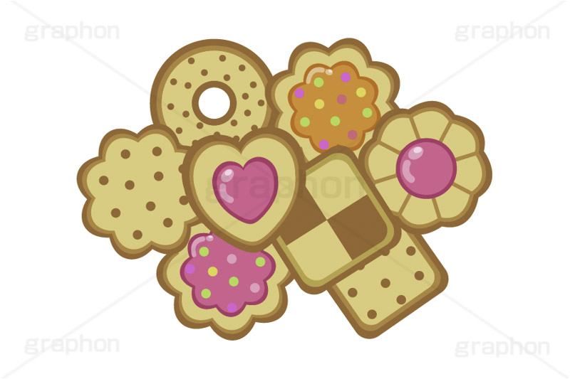 たくさんのクッキー,クッキー,スイーツ,菓子,お菓子,おやつ,焼菓子,たくさん,ジャム,ビスケット,ポップ,可愛い,かわいい,イラスト,挿絵,挿し絵,cookie,POP,illustration,sweet,biscuit