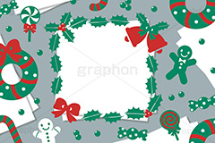 クリスマスカード,クリスマス,カード,冬,オーナメント,デコレーション,イラスト,クリスマスカード,マーク,レター,手紙,メッセージ,用紙,ジンジャーマン,クッキー,柊,ヒイラギ,リボン,ベル,リース,お菓子,キャンディ,飴,フレーム,frame,cookie,ribbon,candy,letter,message,CHRISTMAS,Xmas,ornament,card