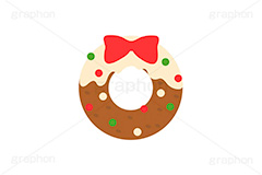 クリスマスドーナツ,クリスマススイーツ,クリスマス,ドーナツ,ドーナッツ,チョコドーナツ,スイーツ,リース,お菓子,菓子,おやつ,チョコ,チョコレート,トッピング,デコレーション,焼き菓子,焼菓子,挿絵,挿し絵,illustration,donut,christmas